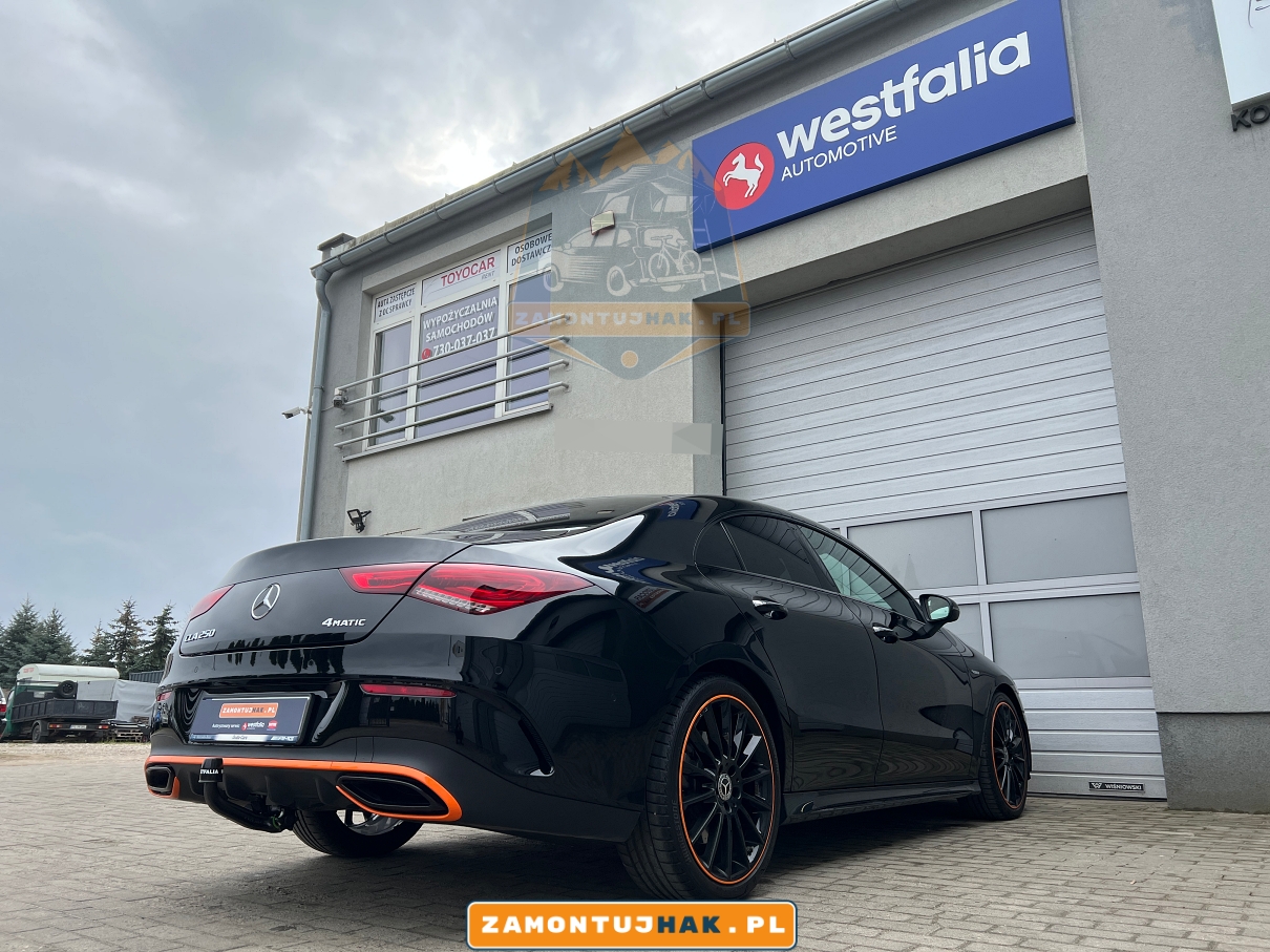 Wyjątkowy design Mercedesa CLA w połączeniu z funkcjonalnym hakiem Westfalia A40V